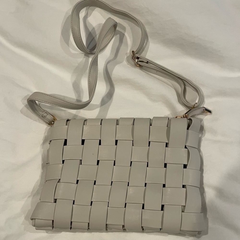 Cream Anthropologie crossbody bag